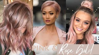 Popular Rose Gold & Pink Hair Color Ideas #Rosegoldhair