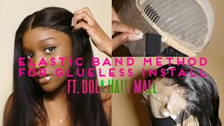 How To Apply Elastic Band Ft Dola Hair: Glueless Method! No Glue, Gel, Or Tape