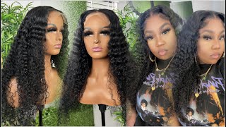 24 Inch 5X5 Curly Closure Wig Glueless Install For Beginners || Hermosa