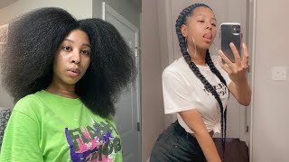 Two Lil Feed In Braids | Thick Natural Hair