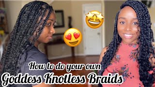 Goddess Knotless Box Braids | How To Do Them On Yourself | Diy Tutorial 2020 | Jas Mcqueen