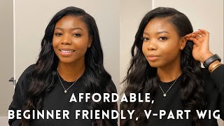V-Part Unice Wig Review With Installation | No Glue, No Lace, Looks Like A Sew-In! | Under $200