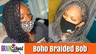 Boho Braided Bob Tutorial | Knotless Start To Finish | Braid School Ep.54