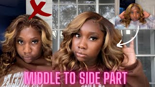 How To Make 4X4 Middle Part Wig Into A Side Part Ft. Allove Hair