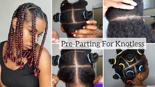Pre-Parting Jumbo Knotless Box Braids| Beginner Friendly| Highly Requested!