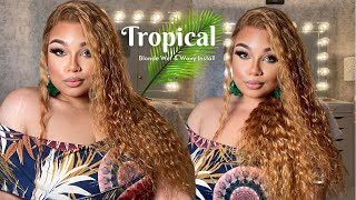 End Of Summer  Gorgeous Blonde Wet & Wavy Lace Front Wig Install | Donmily