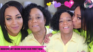 Giving My Mom A Makeover & Her First Lace Front Wig Ever!! Feat #Omgherhair