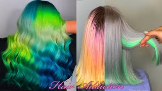 Top Trending Rainbow Hair Color. Best Hair Colorful Transformation Tutorial Compilations Autumn 2021