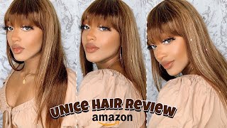 Slay In Mins W/ Unice Ombre Highlighted Bangs Wig| Install & Review