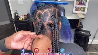 Trick To Get Your Braids The Same Size| Heart Part Knotless Box Braids| Janet Collection