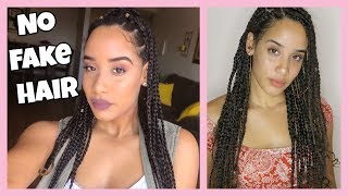 Easy "Box Braids" On Long Curly Hair // No Extensions