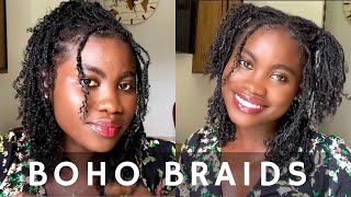 Boho Goddess Braids On Natural Hair #Tiktokviral #Goddessbraids #Bohobraids