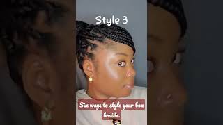 Six Ways To Style Your Box Braids/ Knotless Braids. #Hairstyles #Knotlessbraids #Shorts