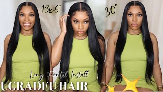 30" Buss Down Frontal! Affordable 13X6 Lace Front Wig | Ft. Upgradeu Hair
