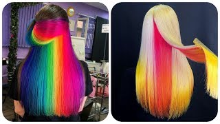 Colorful Hair Ideas Rainbow Color Hair Transformation! Hairstyle Tutorials Compilations #21