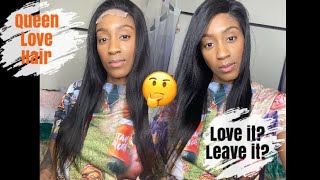 Straight 20In Human Hair Brazilian Lace Closure Wig Unboxing | Ft. Queen Love Hair (Amazon)