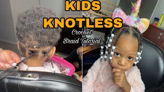Detailed How To: Kids Crochet Knotless On Short Hair |Simple & Easy #Knotlessbraids #Shorthairstyles