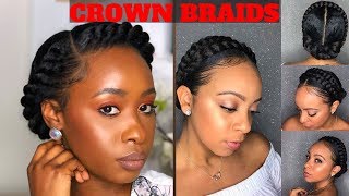 Crown/Halo Braid On Natural Hair Compilation