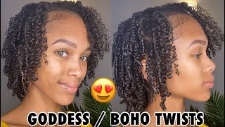 Goddess / Boho Twists On Natural Hair In Just 2 Hours!