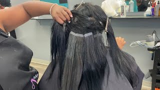 Removing And Reinstalling Tape In Extensions - No Damage To Natural Hair