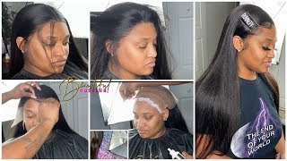 Middle Part Lace Wig Install|W/Baby Hairs|Vshow Hair