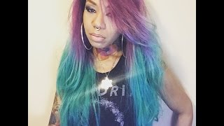 Purple & Green Ombre Lace Front Wig  | Aliexpress