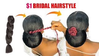 Wow!! Diy $1 Bridal Hairstyle Using Braid Extension