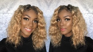 Honey Brown Wavy Synthetic Lace Front Wigs| Ft Ready Wig #Syntheticwigs #Syntheticwavywig #Readywig