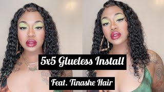 Perfect Glueless Wig For Beginners! 5X5 Closure Install Feat. Tinashe Hair