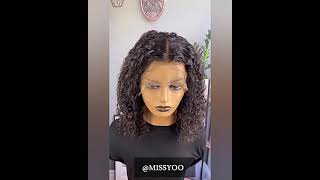 Short Curly Bob Lace Front Human Hair Wigs With Baby Hair Brazilian 4X4 Lace Closure Wig For Black