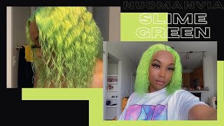613 To Slime Green Ft Nuomanvia | 16 Inch Tpart Wig