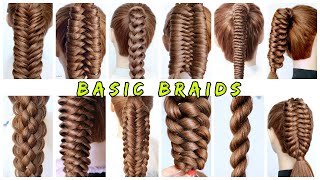  12 Basic Braids From Easy To Intricate  | How To Braid For Beginners