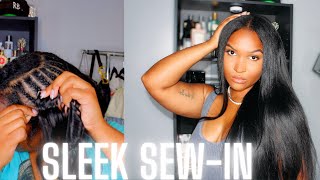 Natural Looking Diy Sew In Install With Leave Out At Home |  Beginner Friendly