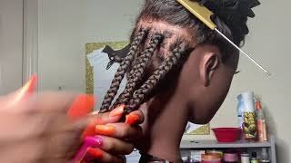 Regular And Knotless Boxbraids On The Mannequin