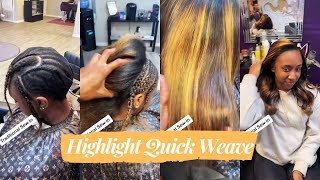 Traditional Sew In: Who Love This Brown Ombre Natural Hair + Hair Bundles W/ Leave Out? | #Ulahair