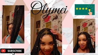 Olymei 36 Inch Double Lace Triangle Part Box Braid Wig