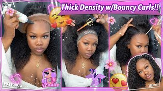 Isn'T This Her Real Hair?? Afro Curly Frontal Wig Install! Hd Lace + Bouncy Hair Ft.#Elfinhair