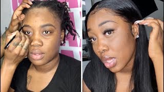 Transparent Frontal Install & Make-Over! (Dola Hair)