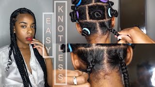 Quick And Easy Hairstyle |How To Do Knotless Box Braids On Myself With A Twist