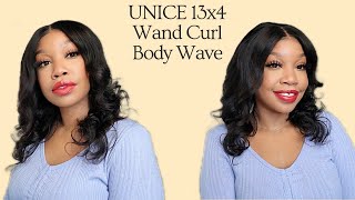 Unice Wand Curl Body Wave 13X4 Human Hair Wig 16 Inch (Using Bold Hold Liquid Gold)