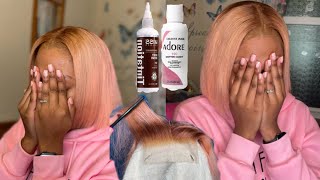 Closure Quick Weave Pronto|| Pink Hair With Brown Roots|| Amazon Bundles And Closure