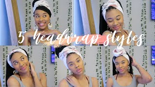 5 Quick & Easy Headwrap Styles For Braids | Great To Hide Old Box Braids | Taypancakes