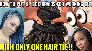How To Put Up *Knotless* Box Braids For Working Out Or Lifting (2021)