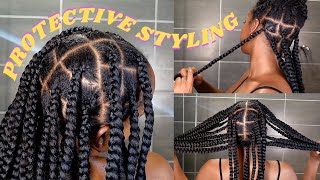 Large Knotless Braids For The Win  $13 Easy Protective Style Install | Cheymuv