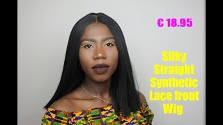Aliexpress Wig Review  Silky Straight Synthetic Lace Front Wig Middle Part Wigs