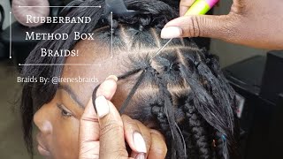 Quick & Easy Rubberband Method Box Braid Style | Anchor Braid Method | 3Hrs | @Irenesbraids