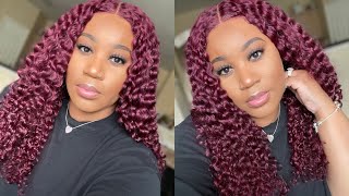 Vibrant Burgundy Curls | Affordable Lace Part Wig Ft.Kriyyahair