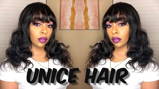 Glueless Body Wave Human Hair Wig With Bangs | Unice Hair | Lindsay Erin
