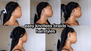 5 Different Hairstyles To Do W/ Knotless Braids | Simple & Easy