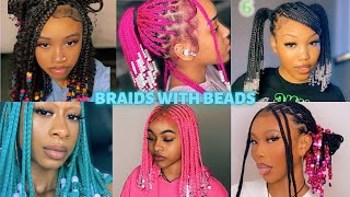 Easy Summer Collective Braids With Beads Hairstyles
